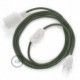 SnakeBis cableado con portalámpara cable textil Gris Verde en Algodón RC63
