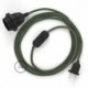 SnakeBis cableado con portalámpara cable textil Gris Verde en Algodón RC63