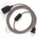 SnakeBis cableado con portalámpara cable textil Stripes Rosa Antico RD51