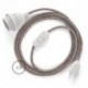 SnakeBis cableado con portalámpara cable textil Stripes Rosa Antico RD51