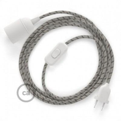 SnakeBis cableado con portalámpara cable textil Stripes Corteza RD53