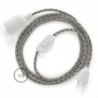SnakeBis cableado con portalámpara cable textil Stripes Corteza RD53
