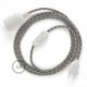 SnakeBis cableado con portalámpara cable textil Stripes Corteza RD53