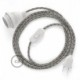 SnakeBis cableado con portalámpara cable textil Stripes Corteza RD53