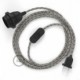 SnakeBis cableado con portalámpara cable textil Stripes Corteza RD53