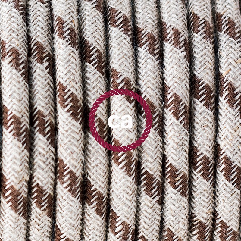 SnakeBis cableado con portalámpara cable textil Stripes Corteza RD53