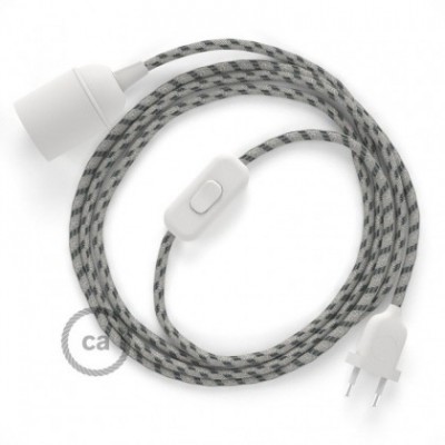 SnakeBis cableado con portalámpara cable textil Stripes Antracita RD54