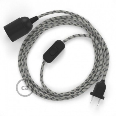 SnakeBis cableado con portalámpara cable textil Stripes Antracita RD54