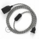 SnakeBis cableado con portalámpara cable textil Stripes Antracita RD54