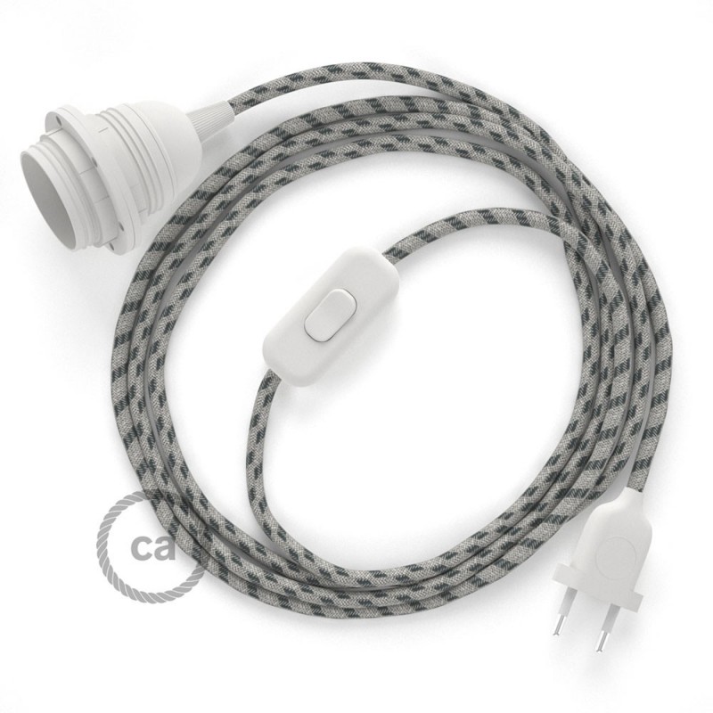 SnakeBis cableado con portalámpara cable textil Stripes Antracita RD54