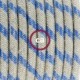 SnakeBis cableado con portalámpara cable textil Stripes Azul Steward RD55