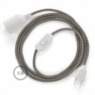 SnakeBis cableado con portalámpara cable textil Rombo Rosa Antico RD61