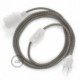 SnakeBis cableado con portalámpara cable textil Rombo Rosa Antico RD61