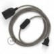 SnakeBis cableado con portalámpara cable textil Rombo Rosa Antico RD61
