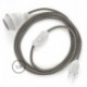 SnakeBis cableado con portalámpara cable textil Rombo Rosa Antico RD61