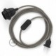 SnakeBis cableado con portalámpara cable textil Rombo Rosa Antico RD61