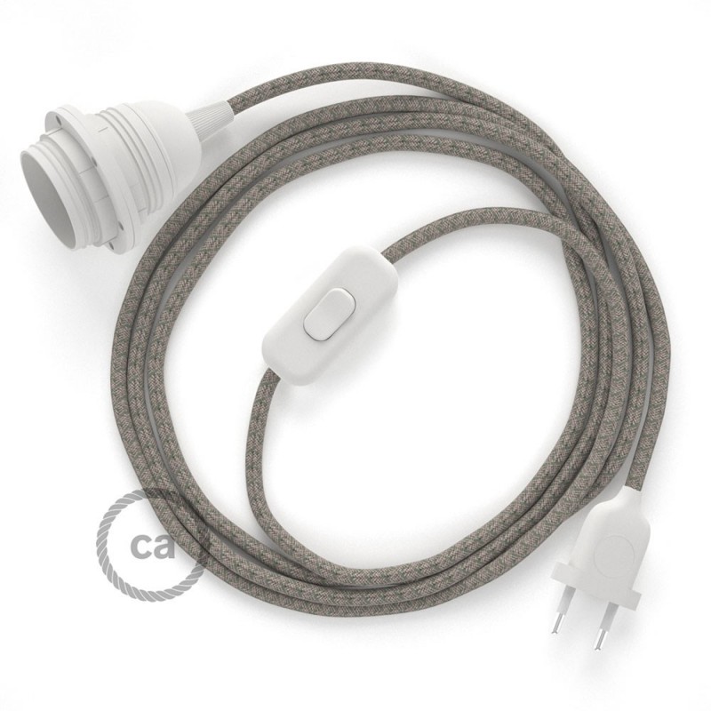 SnakeBis cableado con portalámpara cable textil Rombo Verde Tomillo RD62