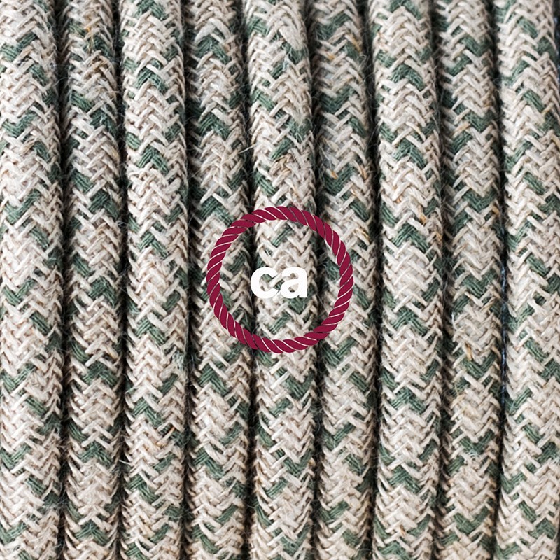 SnakeBis cableado con portalámpara cable textil Rombo Verde Tomillo RD62