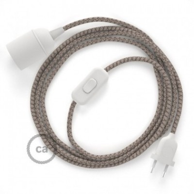 SnakeBis cableado con portalámpara cable textil Rombo Corteza RD63