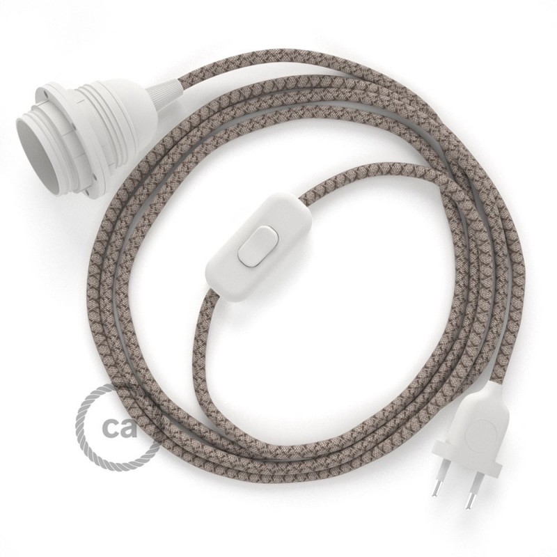 SnakeBis cableado con portalámpara cable textil Rombo Corteza RD63
