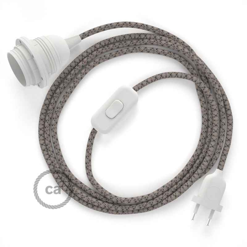 SnakeBis cableado con portalámpara cable textil Rombo Antracita RD64
