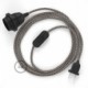 SnakeBis cableado con portalámpara cable textil Rombo Antracita RD64