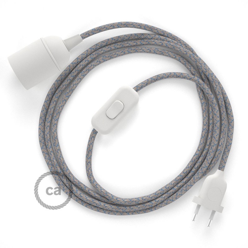 SnakeBis cableado con portalámpara cable textil Rombo Azul Steward RD65