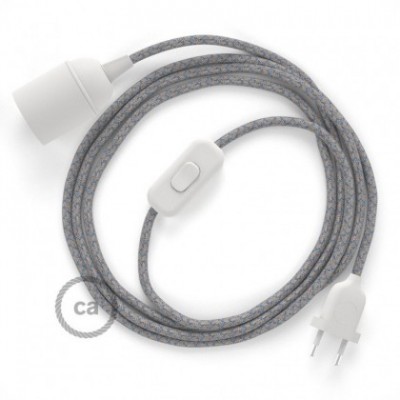 SnakeBis cableado con portalámpara cable textil Rombo Azul Steward RD65