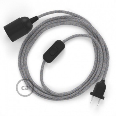 SnakeBis cableado con portalámpara cable textil Rombo Azul Steward RD65