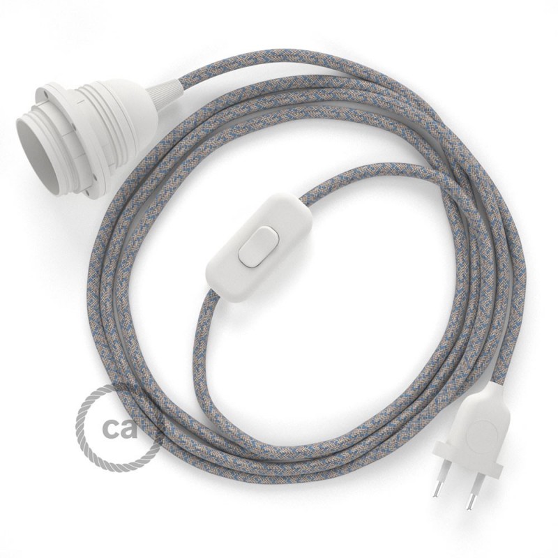 SnakeBis cableado con portalámpara cable textil Rombo Azul Steward RD65