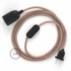 SnakeBis cableado con portalámpara cable textil ZigZag Rosa Antico RD71