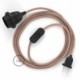 SnakeBis cableado con portalámpara cable textil ZigZag Rosa Antico RD71