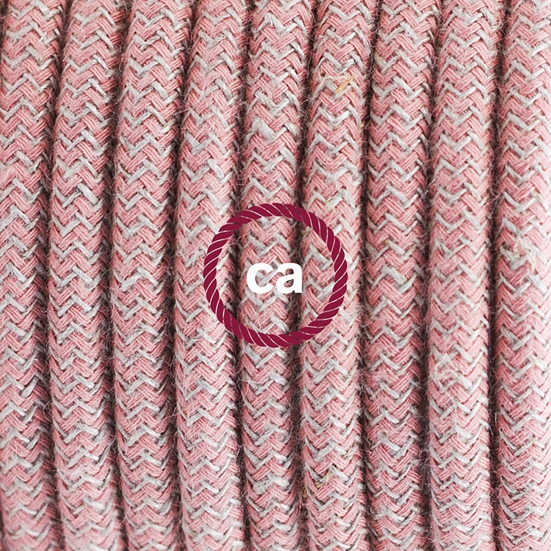 SnakeBis cableado con portalámpara cable textil ZigZag Rosa Antico RD71