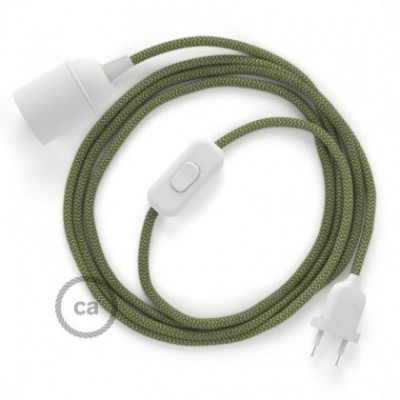 SnakeBis cableado con portalámpara cable textil ZigZag Verde Tomillo RD72