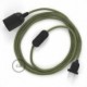 SnakeBis cableado con portalámpara cable textil ZigZag Verde Tomillo RD72