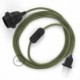 SnakeBis cableado con portalámpara cable textil ZigZag Verde Tomillo RD72