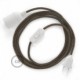 SnakeBis cableado con portalámpara cable textil ZigZag Corteza RD73
