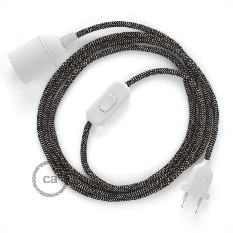 SnakeBis cableado con portalámpara cable textil ZigZag Antracita RD74