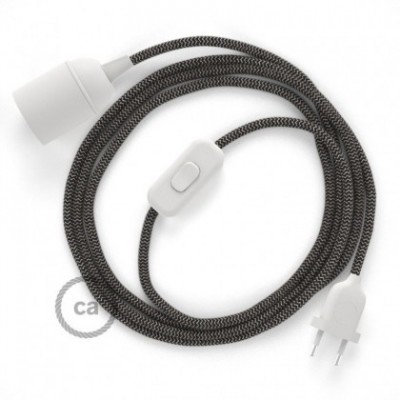 SnakeBis cableado con portalámpara cable textil ZigZag Antracita RD74
