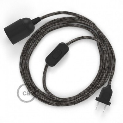 SnakeBis cableado con portalámpara cable textil ZigZag Antracita RD74