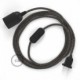 SnakeBis cableado con portalámpara cable textil ZigZag Antracita RD74