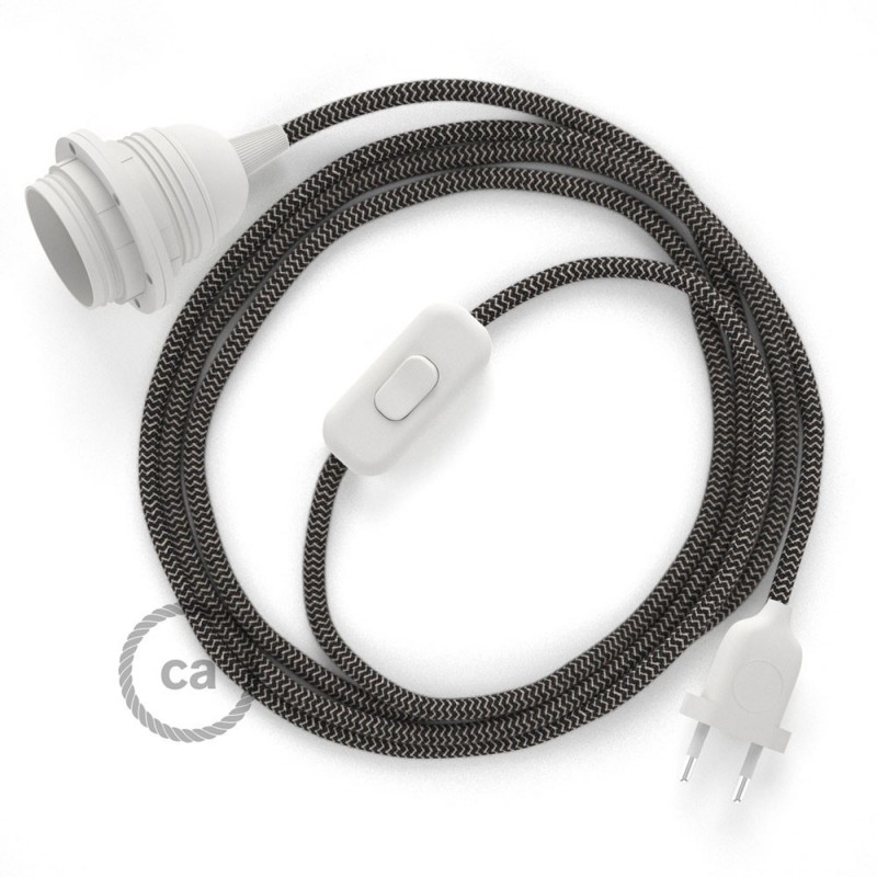 SnakeBis cableado con portalámpara cable textil ZigZag Antracita RD74