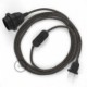SnakeBis cableado con portalámpara cable textil ZigZag Antracita RD74