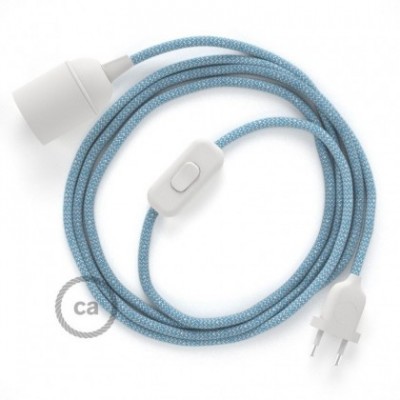 SnakeBis cableado con portalámpara cable textil ZigZag Azul Steward RD75