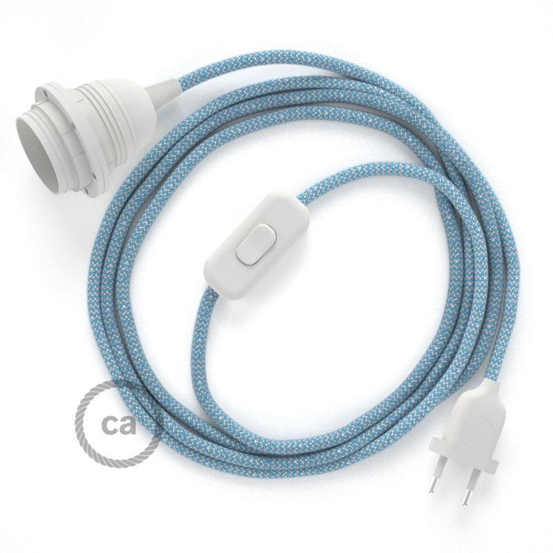 SnakeBis cableado con portalámpara cable textil ZigZag Azul Steward RD75