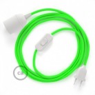 SnakeBis cableado con portalámpara cable textil Verde Fluo RF06