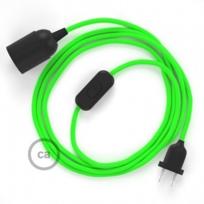 SnakeBis cableado con portalámpara cable textil Verde Fluo RF06