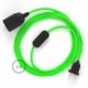SnakeBis cableado con portalámpara cable textil Verde Fluo RF06