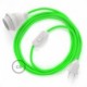 SnakeBis cableado con portalámpara cable textil Verde Fluo RF06