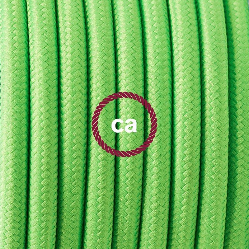 SnakeBis cableado con portalámpara cable textil Verde Fluo RF06